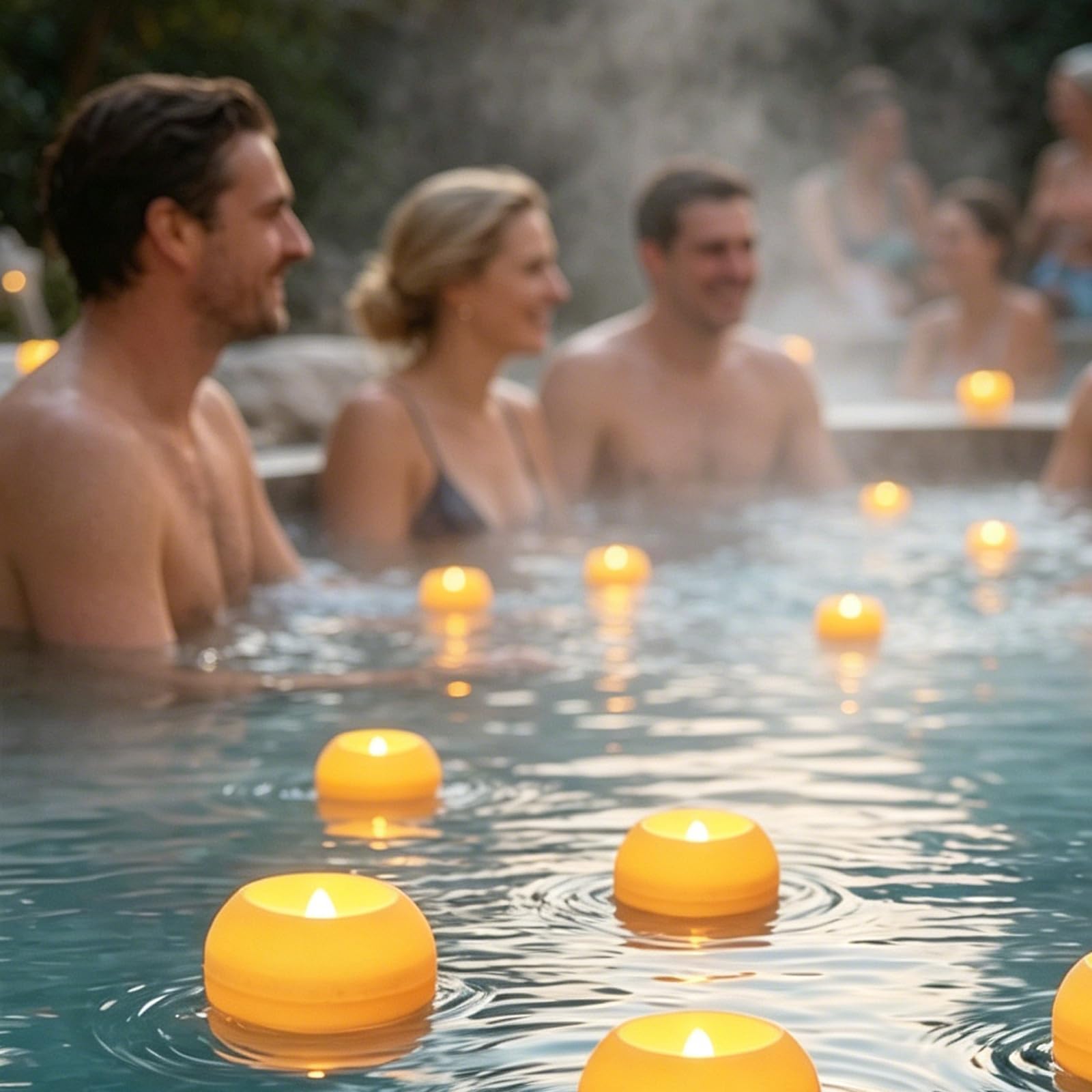 Lot de 24 Bougies Flottantes, Bougie Flottante, Bougie Chauffe Plat LED, Idéales pour Piscine, Bain, Fontaine, Décorations de Mariage, Centres de Table, Vases, Baignoires et Spa, Autonomie 200 Heures