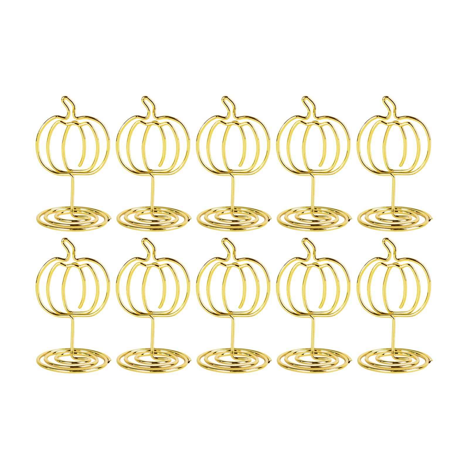 Xjdzineq 10Pcs Pumpkin Shape Table Number Holders for Thanksgiving Iron Wire Table Card Stands Picture Memos Note Clip Holders Metal Pumpkin Clip for Note