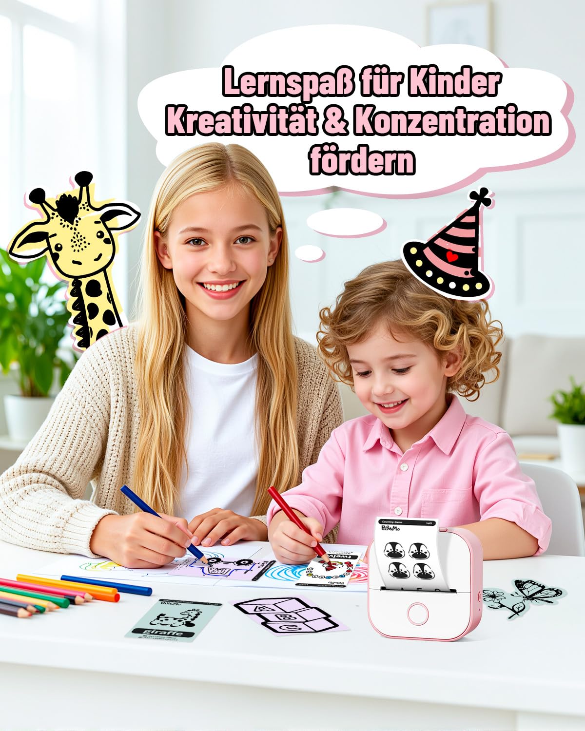 Phomemo T02 Impresora Multifuncion, Impresora Fotos Movil,Impresora Termica portátil para Estudio,Etiquetadora Adhesivas para el Día del Niño Cumpleaños,Impresora Pegatinas para teléfono y Tableta — view 2