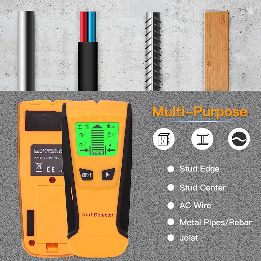 2 set di Metal Detector Hand Held Professionale Schermo LCD Digitale Audio Reminding Tensione Bolt Wall Scanner Rilevamento Sensore Giallo