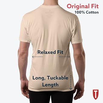 Men's Sweatproof Undershirt - Cotton Deep V Neck - Original Fit - with Sweat Pads