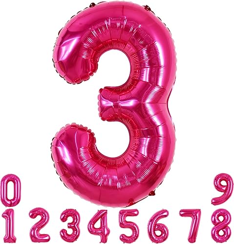 Miniatura 164 de TONIFUL Globos arcoíris de 40 pulgadas con números grandes del 0 al 9, globos digitales número 4 para helio, globos de aluminio Mylar con números