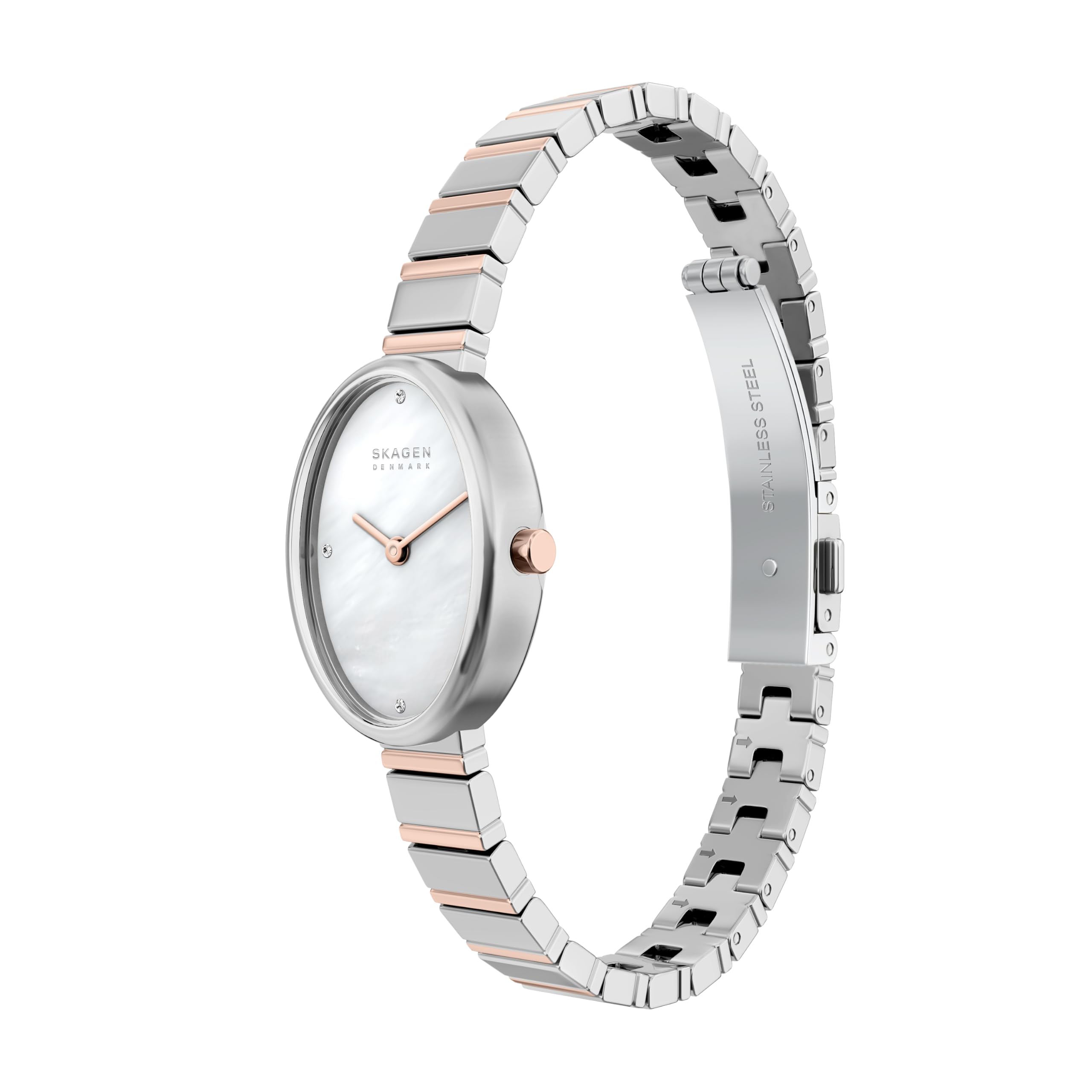 Skagen Anita Oval Reloj para Mujer de Acero Inoxidable Color Plateado de 20MM, SKW3184