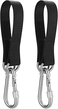 SHACHENH 2 Pcs Tree Swing Hanging Straps, 29 cm/11.42 inch Heavy Duty Hammock Swing Hanging Kit Straps with 2 Pcs D Camping Hanging Rings & 2 Pcs Carabiners, for Tree Hammock Camping