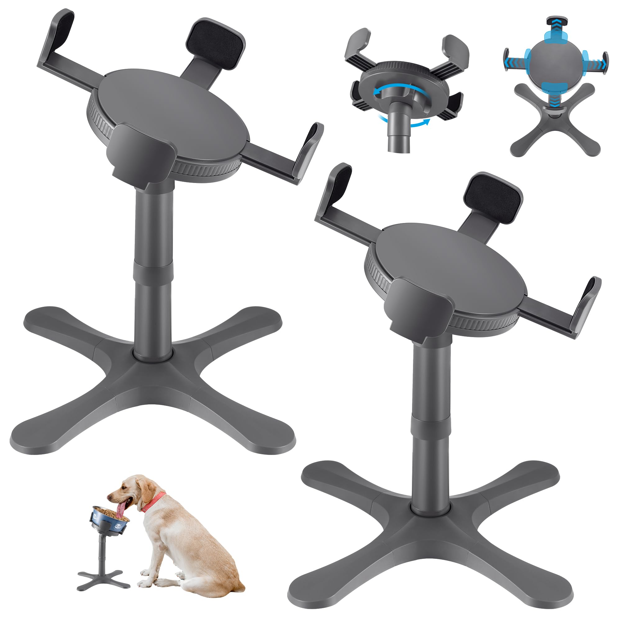 Dog Bowls Elevated Adjustable Stand,Tilted Raised Feeder for 5.5‑9.5in Bowl