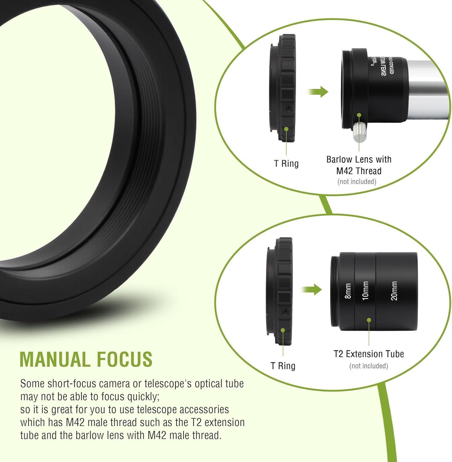 Alstar T Ring Adapter for Pentax SLR/DSLR Cameras - Bundle with - 2" Extention Tube Camera Adapter