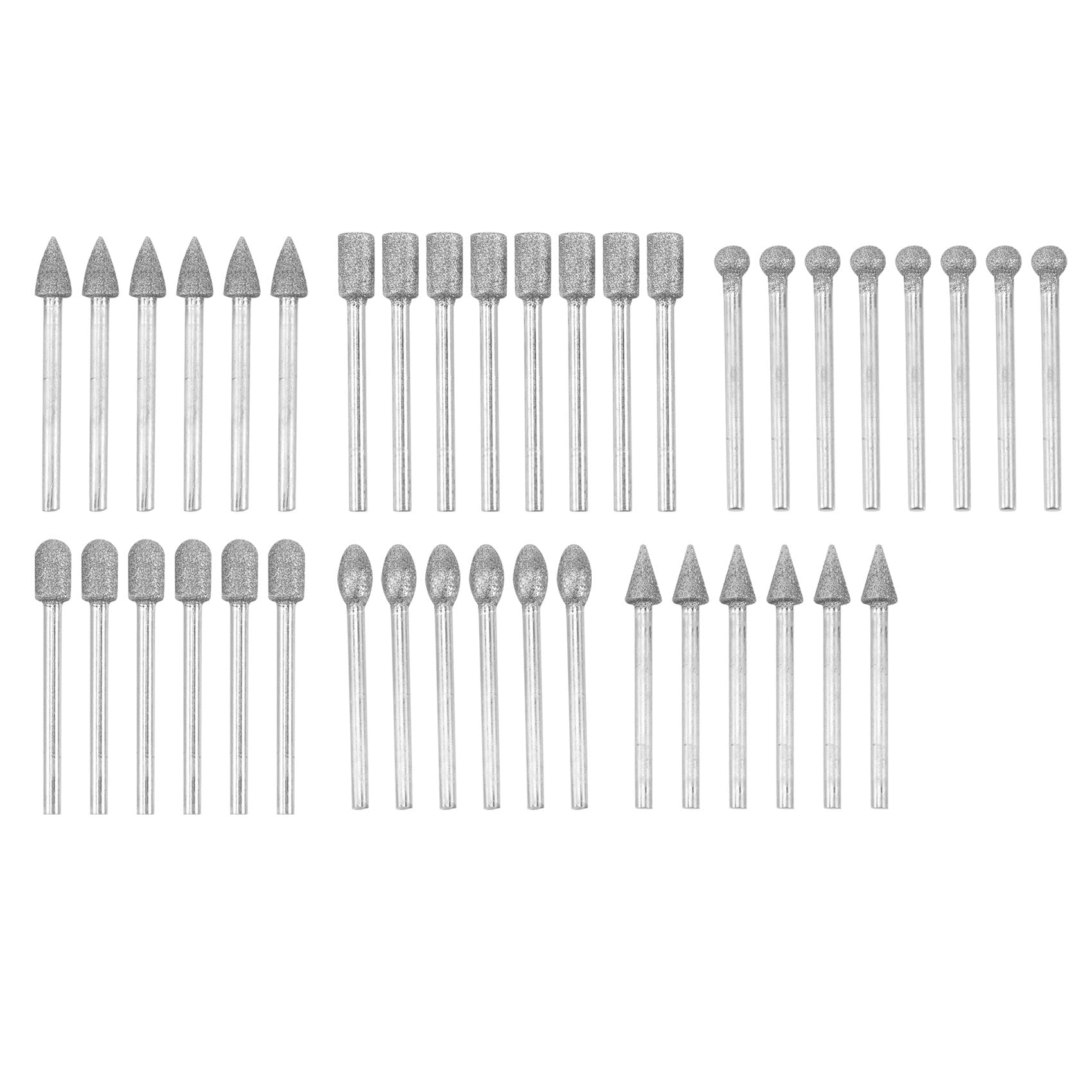 Littimoon 40 Pieces Burr Bits Stone Carving Set for Rotary Tool with 1/8 Inch Shank for Polishing Engraving Stone