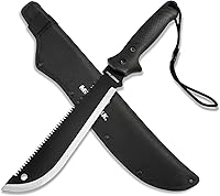 Mossy Oak 19" Machete with Saw Edge & Sheath - Sharp Steel Blade, Ergonomic No-Slip Handle for Bushcraft, Hunting, Gardening & Yard Work