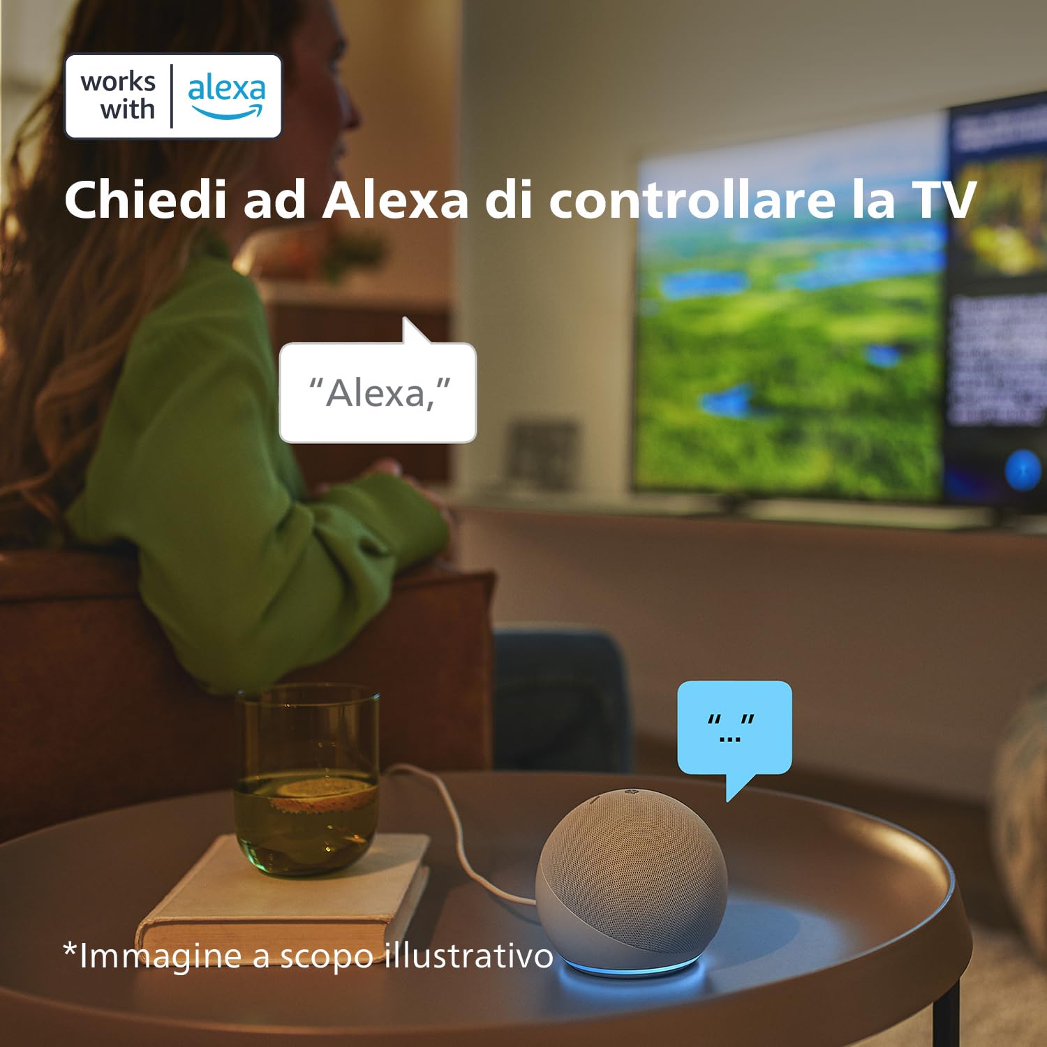 Philips 32PHS6009 HD LED Smart TV - Display 32’’ con piattaforma Titan OS, Pixel Plus HD e audio Dolby Digital, funziona con Alexa e Google Voice Assistant – Cornice nera opaca