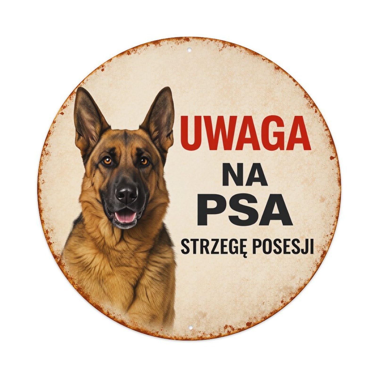 Beware of The Dog Guarding The Property Metal Tin Sign Plaque