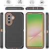 Funda para Samsung Galaxy A57 con clip de cinturón y funda, [2 protectores de pantalla] protección de grado militar a prueba de golpes de 3 capas, cubierta de teléfono resistente de cuerpo completo para Galaxy A57 (negro/naranja) 5