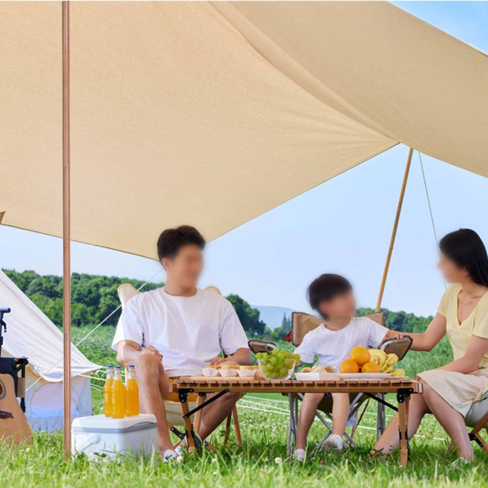 Verstellbare Planenstangen, leichte Zeltstützen aus Aluminiumlegierung mit rutschfester Unterseite für Camping, Strand, 2 (braun)