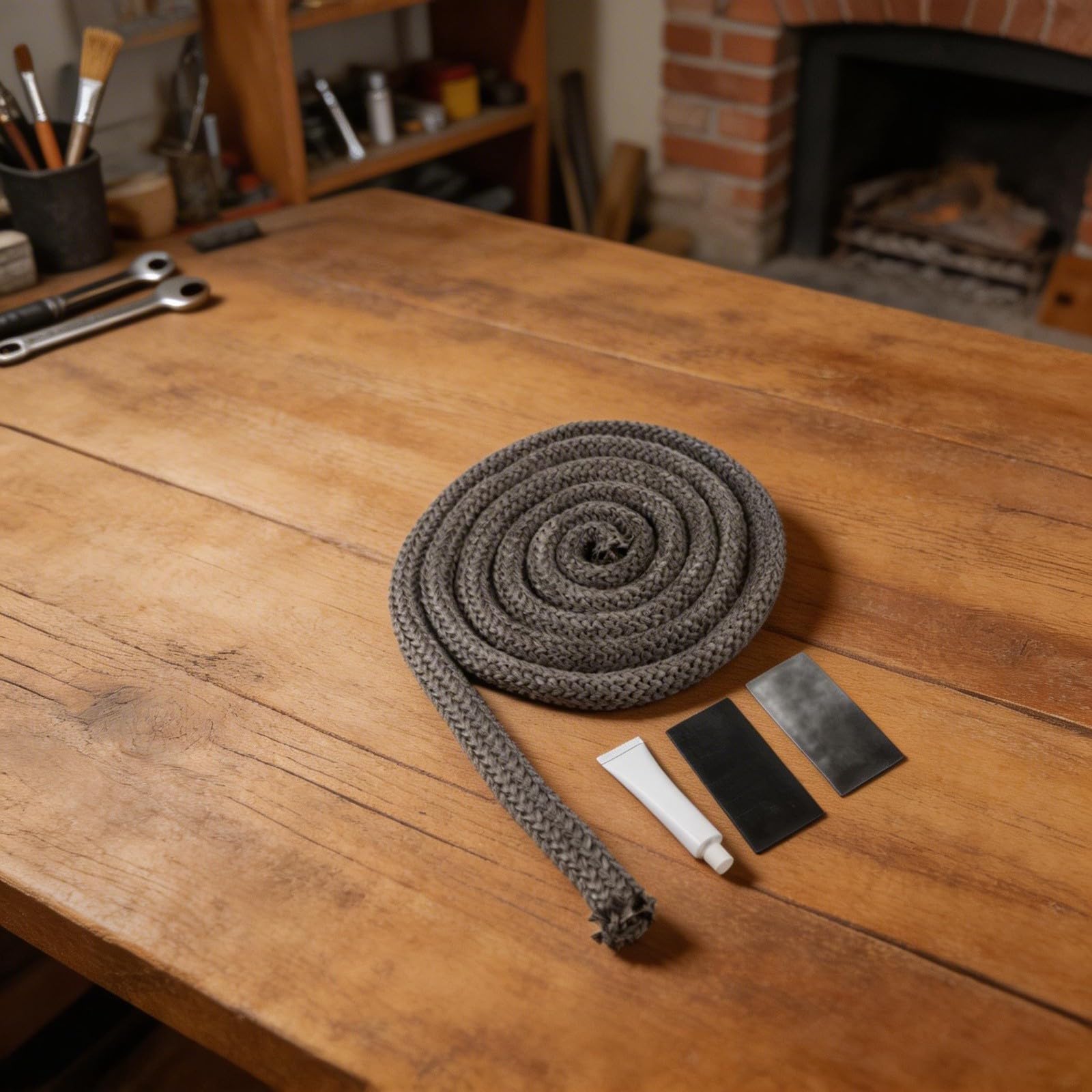 Kit di guarnizioni di ricambio per porta della stufa a legna, in fibra di vetro, corda rotonda da 6 mm a 25 mm, per esigenze di tenuta del forno del camino (25 mm)