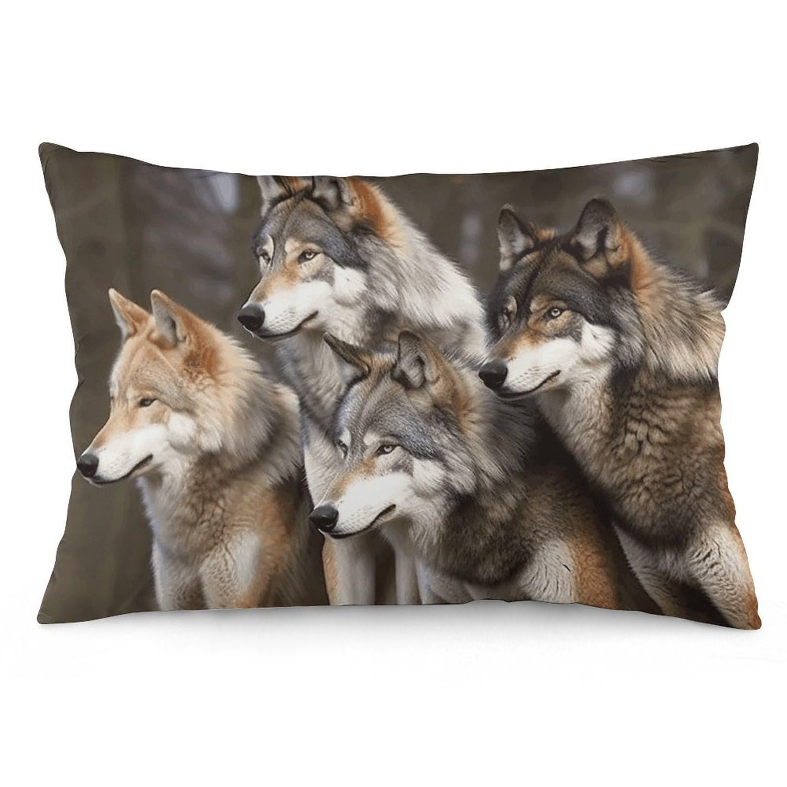 NTVOWPZO 2 Pack Decoration Throw Pillow Covers 16 "x24 Pillowcases Covers Different Colored Wolves Pillowcases Modern Farmhouse Home Decor Sofa Cushions Covers for Couch Bed Living Room