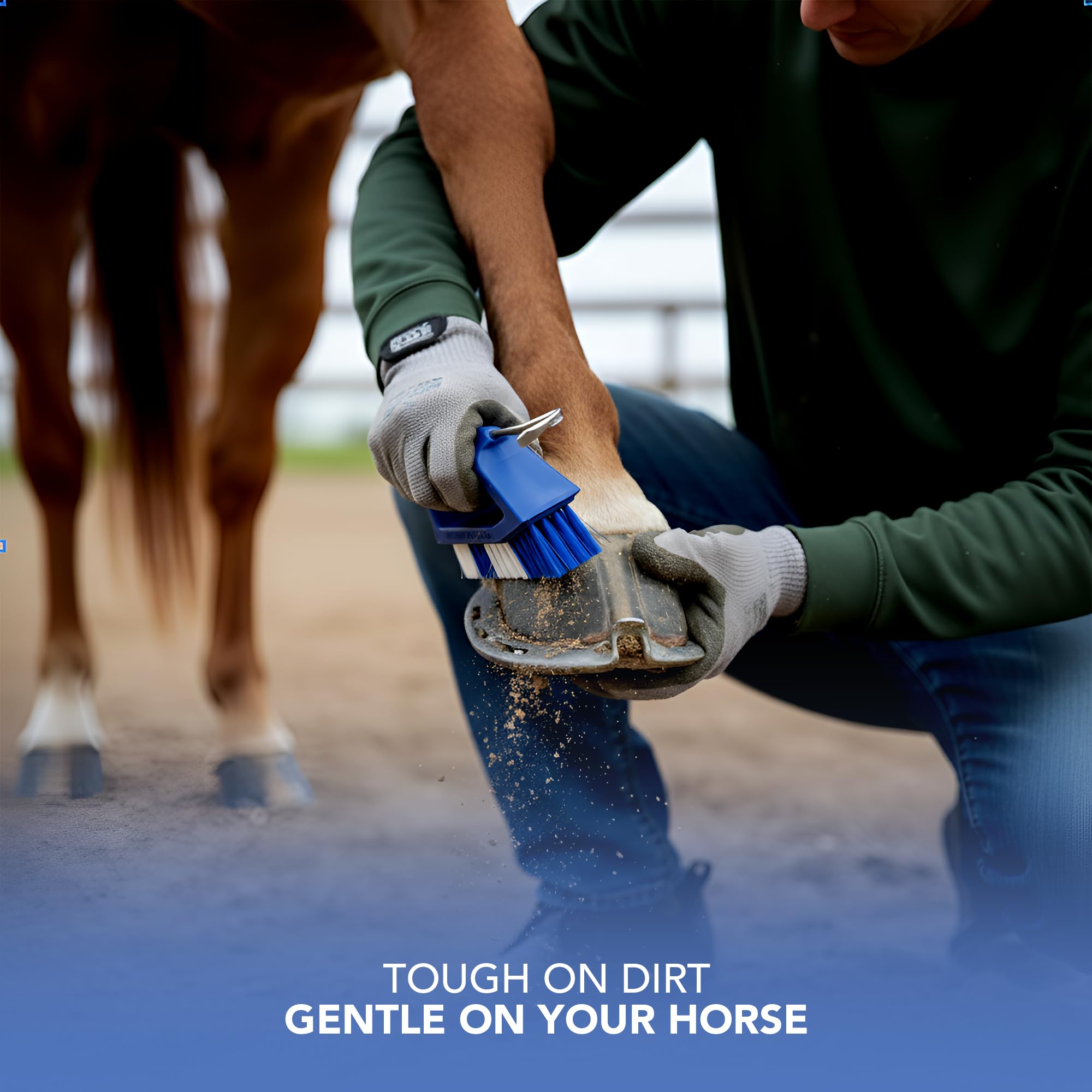 Kelcie's Pick Brush Cleaning Tool - Easy To Use Slip-Proof Grooming Brush For Horses With Great Grip - image 3