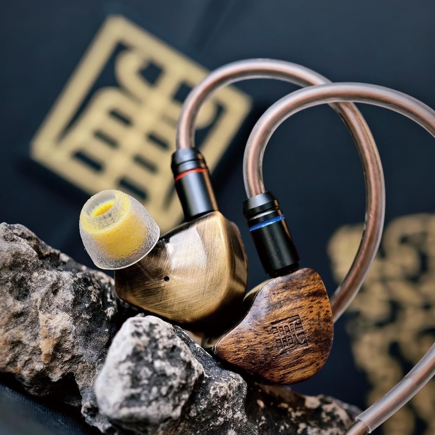 | TANGZU FUDU II 1DD + 2BA Hybrid Driver in-Ear Monitor | HiFi Wired Earbuds with Brass & Ebony Housing | Nezha Q-IAO Crossover for Audiophiles and Musicians (3.5mm)