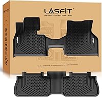 Vista 36 de LASFIT - Tapetes de suelo y maletero de auto, ajuste personalizado, de TPE, para todo tipo de clima, impermeable, juego completo, negros