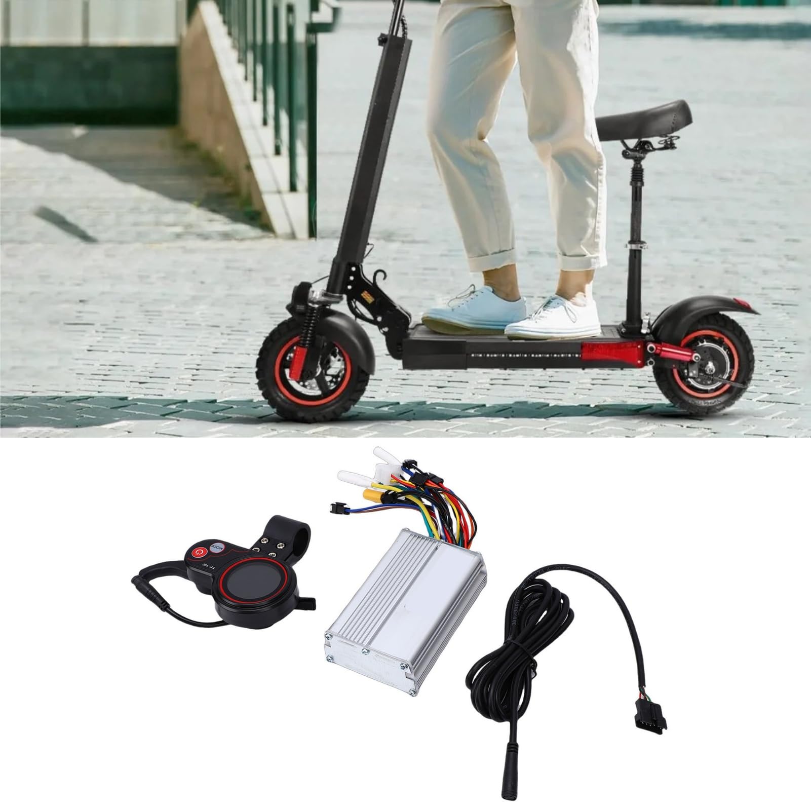 BuyWeek Kit de Controlador para Patinete eléctrico M4 M4 Pro de 10 Pulgadas con Controlador de Motor sin escobillas 20A, Pantalla TF100 y Cable