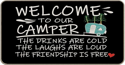 Miniatura 77 de Tapete divertido para puerta de campamento de 17 x 30 pulgadas, regalos de campamento para mujeres, alfombras de cámper para interior, alfombra