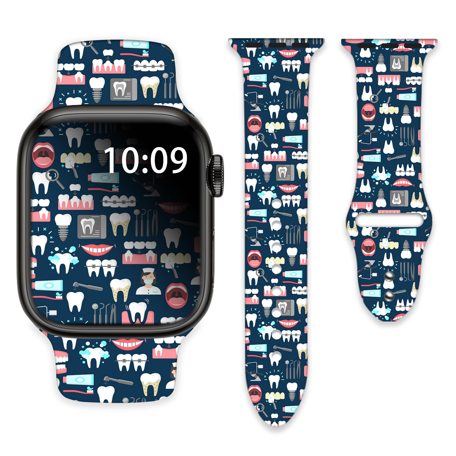 Watch Bands Compatible with Apple Watch 38mm 40mm 41mm 42mm 44mm 45mm 49mm for Women Men Silicone Wristbands Strap Replacement for IWatch Series SE 8