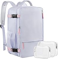 Vista 12 de Mochila de viaje Sinaliy para hombres y mujeres, Beige, Grande, Viajes