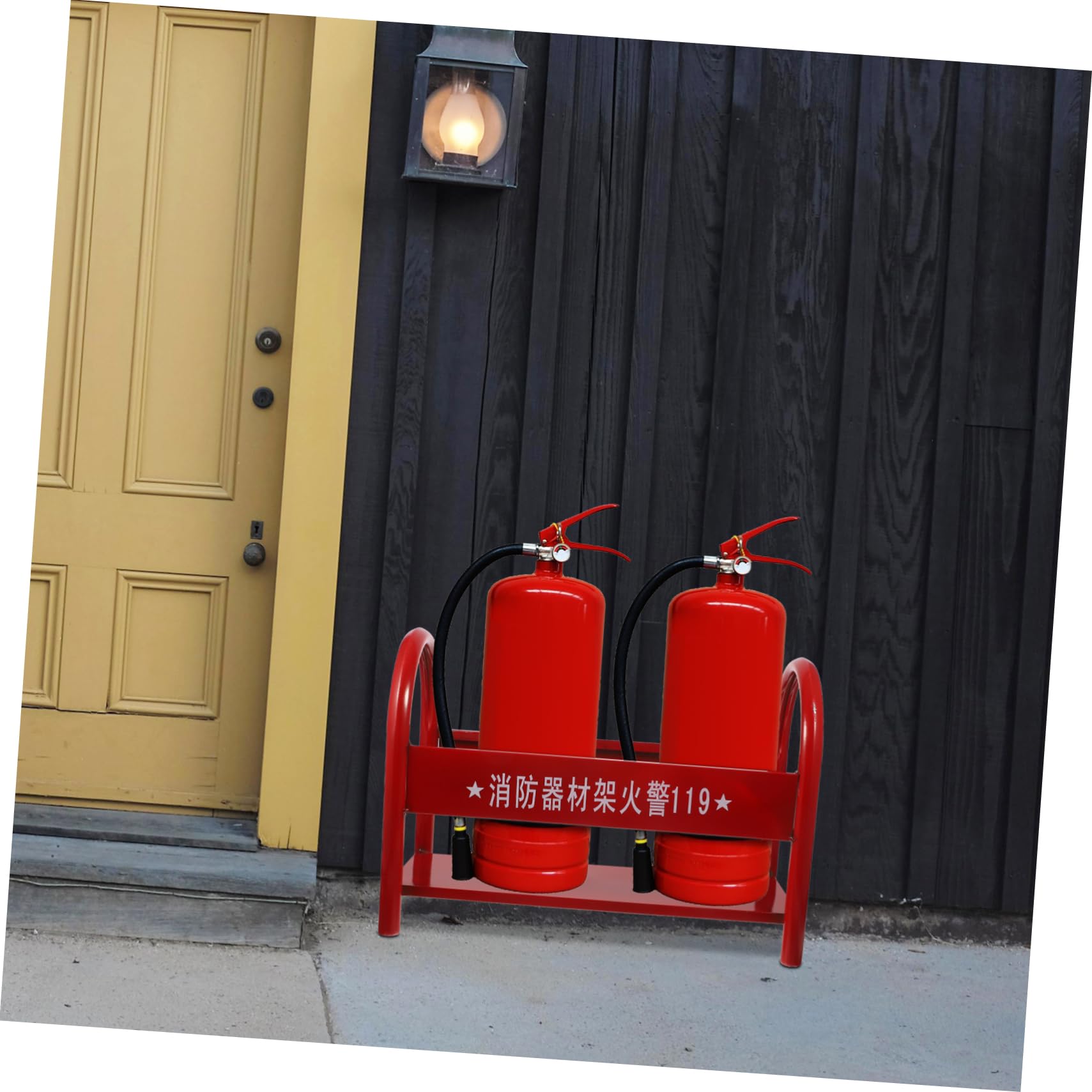 Soporte Metálico para Extintor de Incendios 2-4kg Rojo | Hierro de Alta Resistencia, Estructura Simple y Robusta, Uso en Oficina y Centro Comercial Estilo Aleatorio