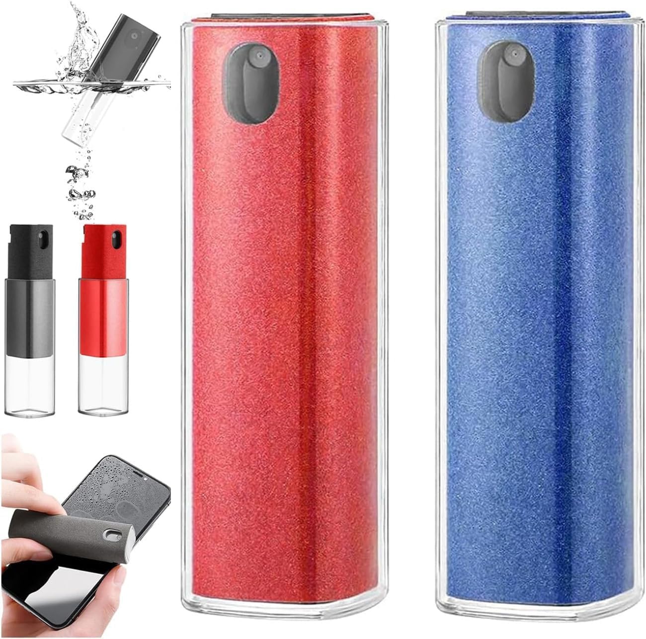 Pristine Screen Cleaner,Pristine Clean Screen Cleaner, Pristine Screens,Screen Cleaner Spray,for All Phones, Laptop and Tablet Screens (Red+Blue)