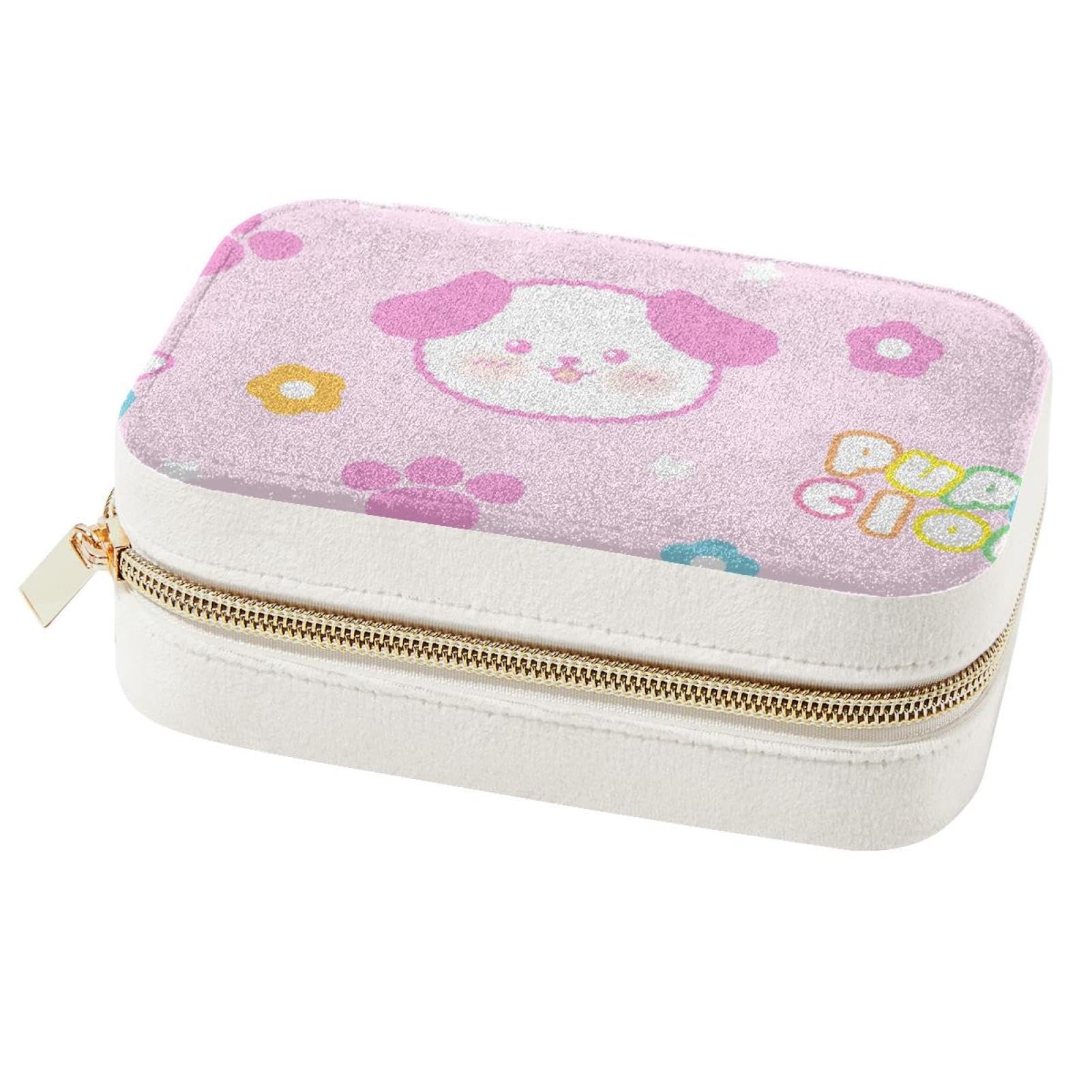 Boîte à bijoux portable chiot, idée cadeaux de demoiselle