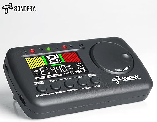 Miniatura 8 de Sondery Sintonizador de metrónomo digital 3 en 1 para todos los instrumentos, metrónomo recargable con Tap Tempo, afinador cromático generador de