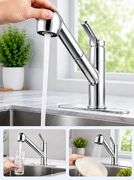 Pull Out Sink Sprayer Head Replacement, Kitchen Faucet Nozzle G1/2