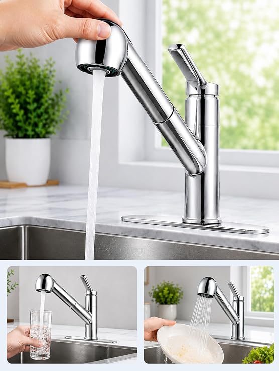 Pull Out Sink Sprayer Head Replacement, Kitchen Faucet Nozzle G1/2