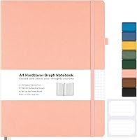 Vista 18 de Cuaderno de papel cuadriculado, cuaderno de tapa dura de 8.5 x 11, cuaderno de cuadrícula para mujeres, hombres, diarios grandes de cuero