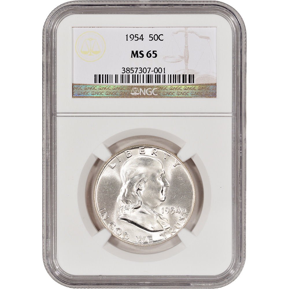 1954 Franklin Half Dollar MS-65 NGC