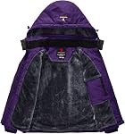 JHMORP Ski d'hiver pour femmes Snow Veste imperméable à l'eau en manteau de pluie doublé d'eau avec capot