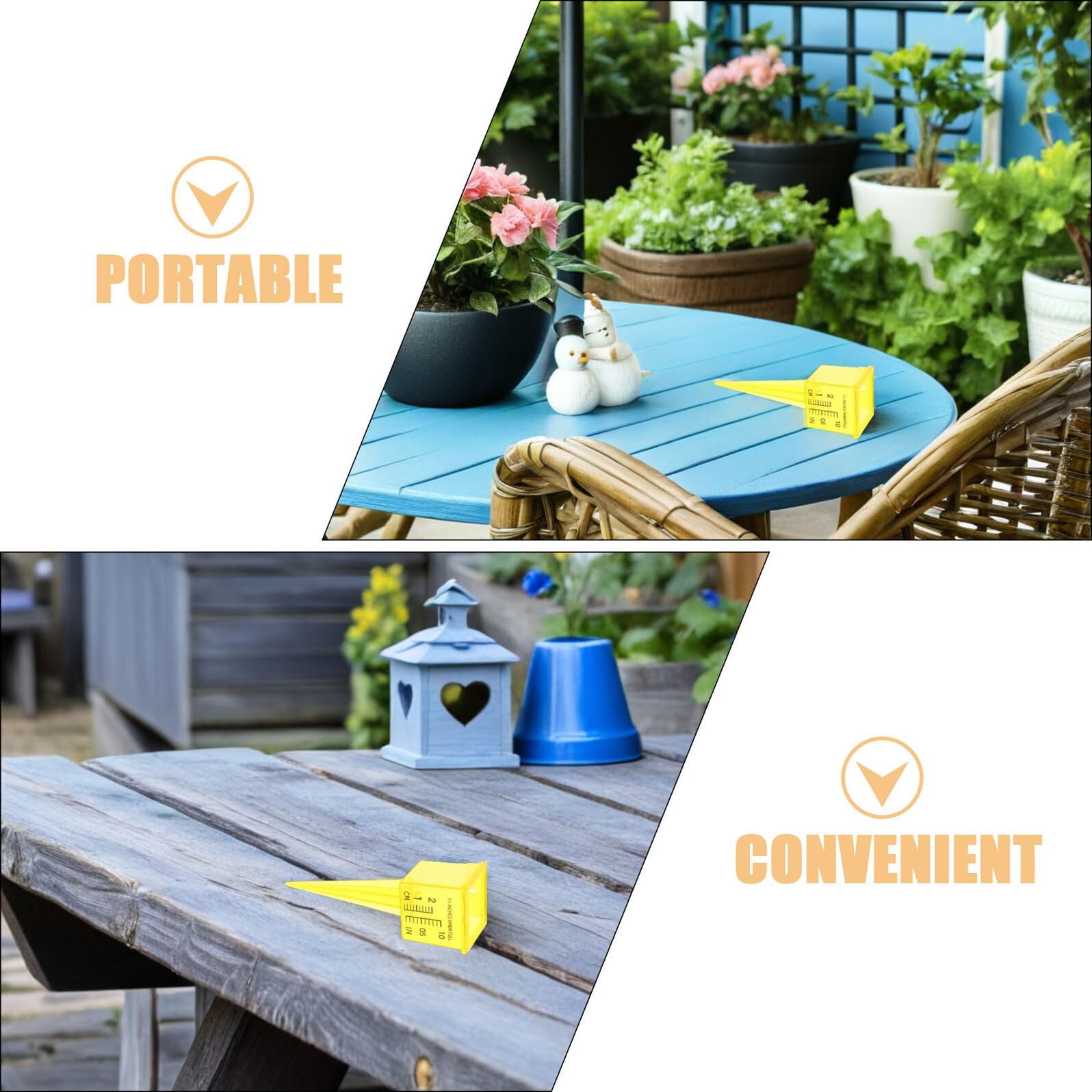 POPETPOP Pluviometro da Esterno in Plastico per Giardino e Cortile, Strumento di Misurazione Preciso per Pioggia, per Giardinieri e Proprietari di Casa