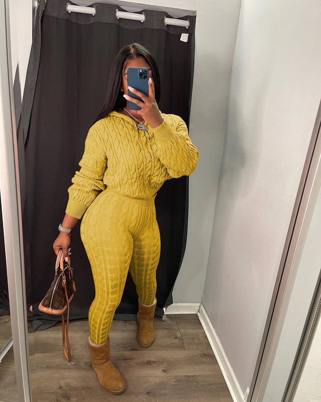 Nimsruc Knit Two Piece Outfits For Women Sweater Sets - Image 2