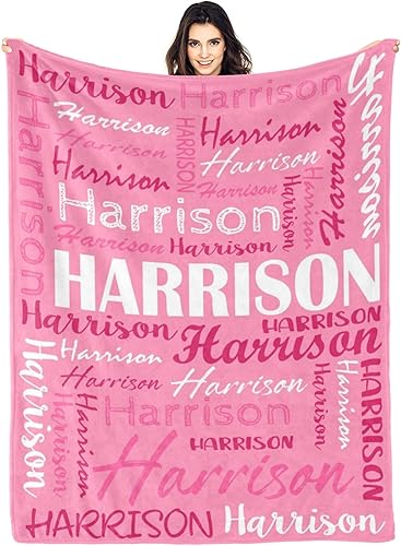 Manta personalizada con nombre, manta de bebé personalizada con palabras de letras, manta de franela de felpa suave para bebés, niños, adultos,