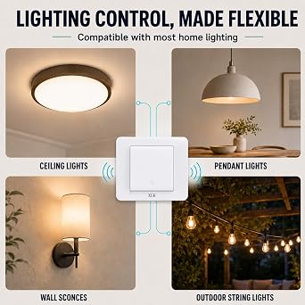 Self-Powered Wireless Light Switch & Receiver Kit, 1 Switch, 1 Receiver