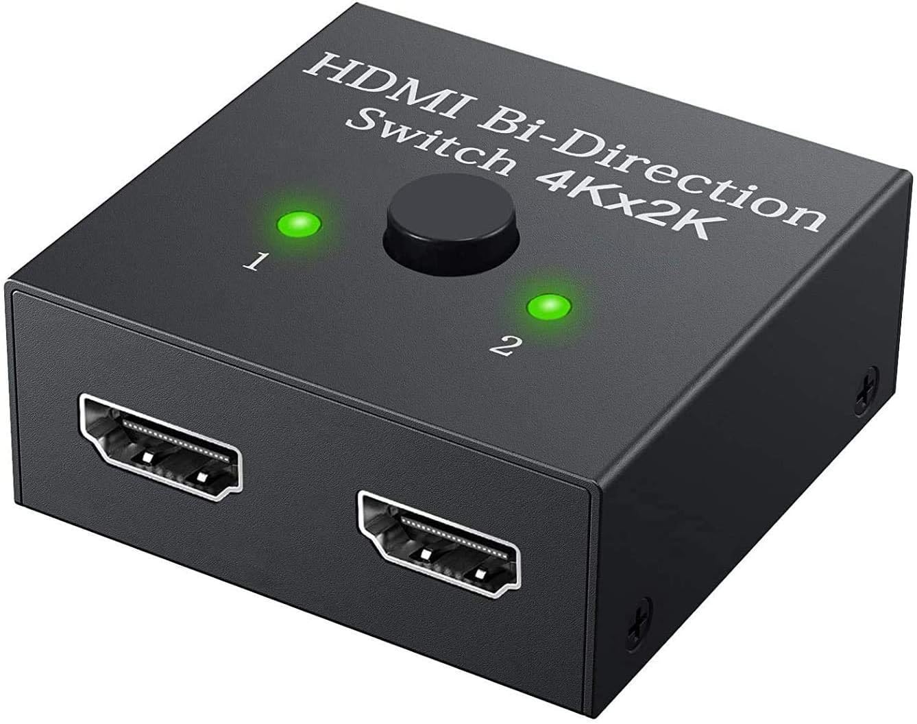 LAPSTER HDMI Switch Splitter, 2 Port Bi-Directional Manual HDMI Switch 2 in 1 Out or 1 in 2 Out Splitter Supports 4K 2K 3D Full HD 1080p - 1 Year Warranty