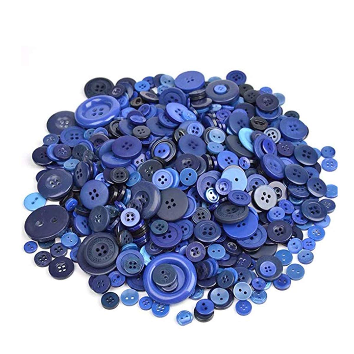 Photo 1 of 600+ Pcs Assorted Size Resin Buttons Craft Buttons, 2 and 4 Holes Round Craft Sewing Buttons for Art & Crafts Projects DIY Decoration, DIY Crafts Children's Manual Button Painting (Deep Blue)
