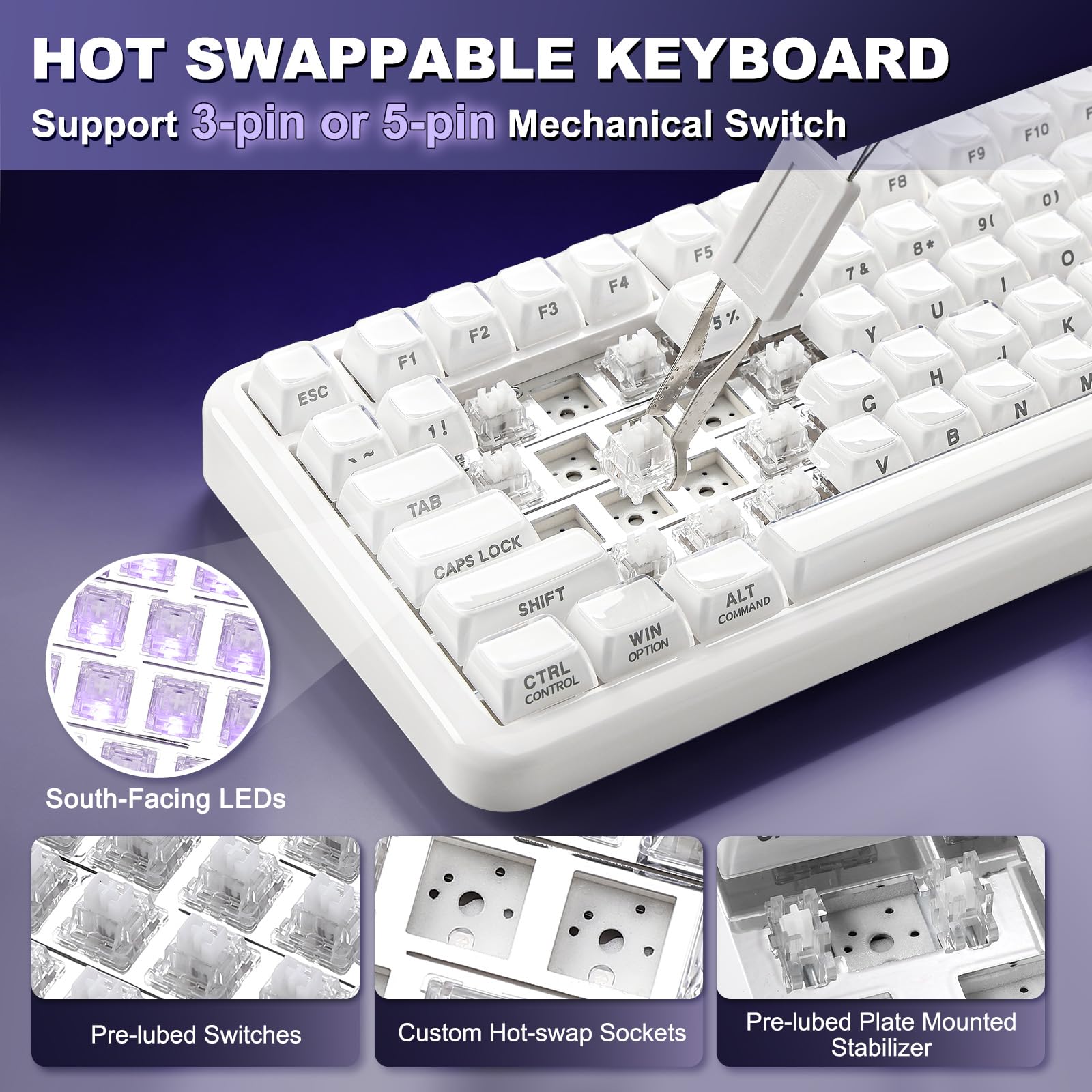 Amazon | YUNZII X98 QMK/VIA対応 ワイヤレス メカニカルゲーミング