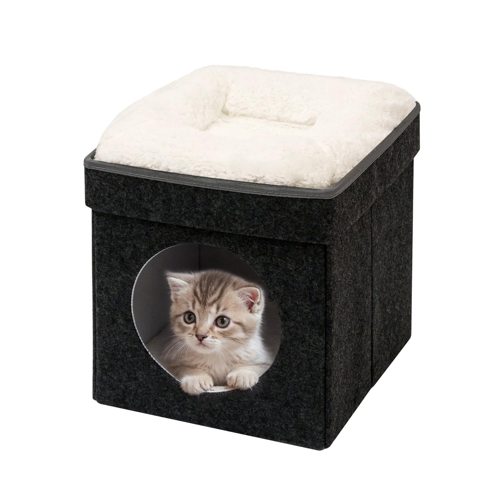 Niche pour chat anti stress B FSOBEIIALEO 32 gris foncé pour rassurer votre animal