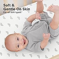 Vista 4 de KeaBabies Paquete de 2 sábanas de cuna orgánicas para niños y niñas - 52x28 Sábanas ajustadas para colchón de cuna, cubierta de jersey de algodón