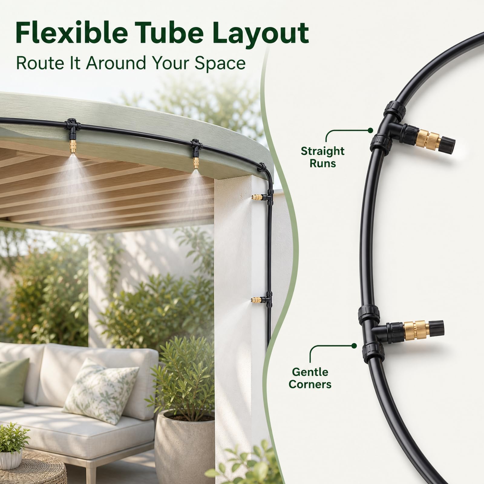 Kit Irrigazione A Goccia,Nebulizzatore per Terrazza Esterno,Kit Irrigazione Goccia Giardino,Wear-Resistant,Suitable for Gardens,Greenhouses,Balconies,And Vegetable Gardens