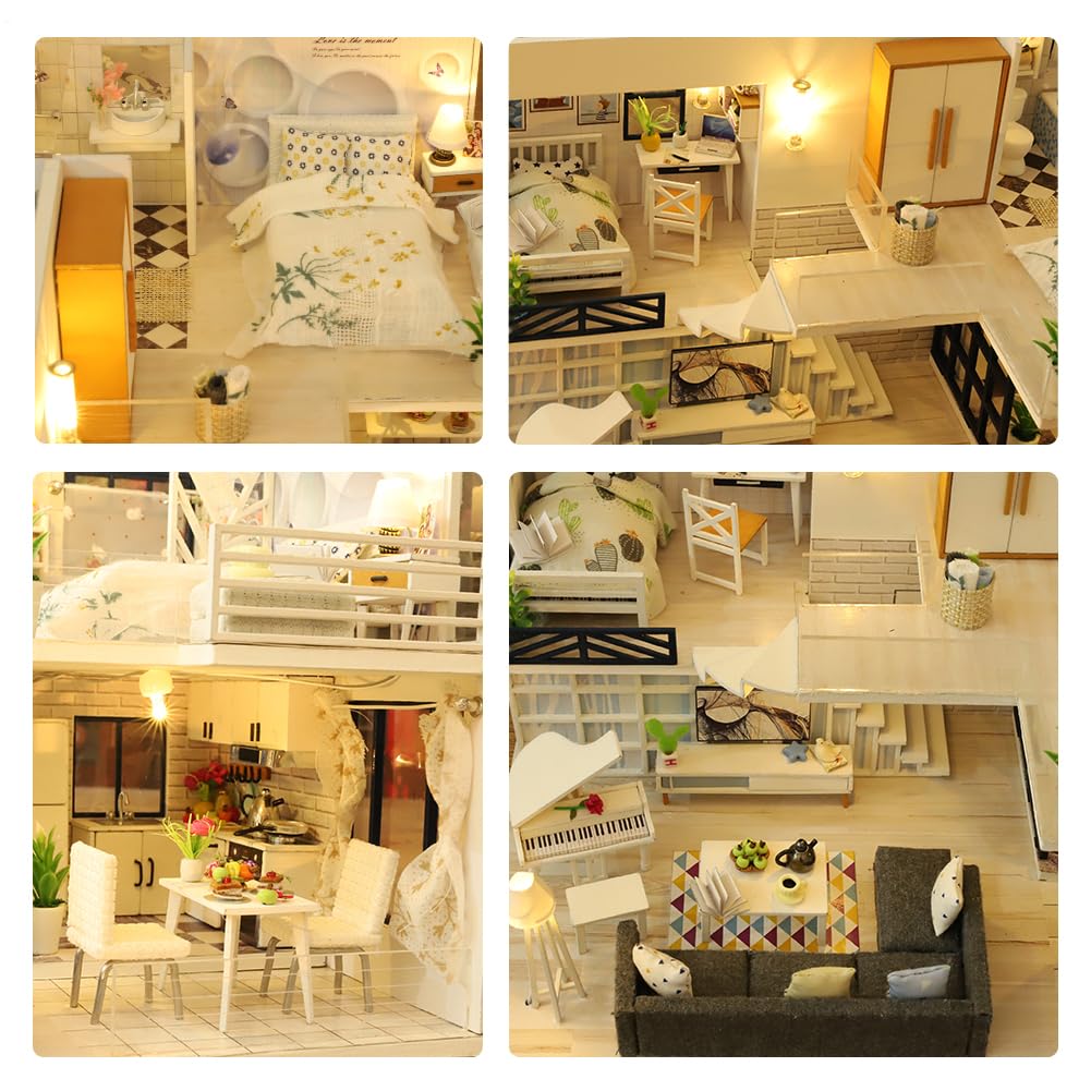Kit per la casa in miniatura fai da te, kit creativo per la casa in 3D | Mini per la con mobili per e adolescenti, regali di compleanno e di Natale, pratico