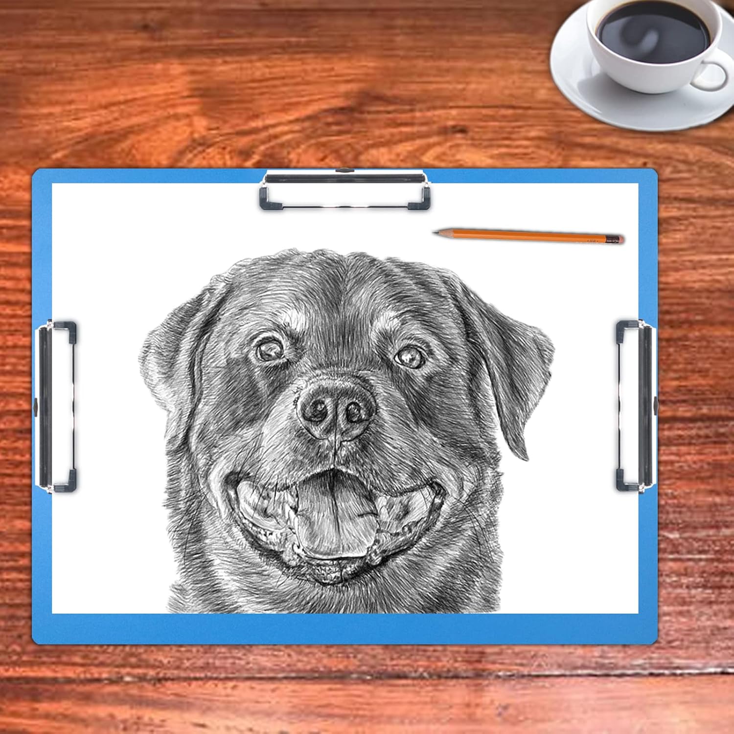 Acocony 11x17 Clipboard Three Clip Super Tough Extra Large Clipboard 11 x 17 PP Plastic Not Fragile Blue Pack of 2