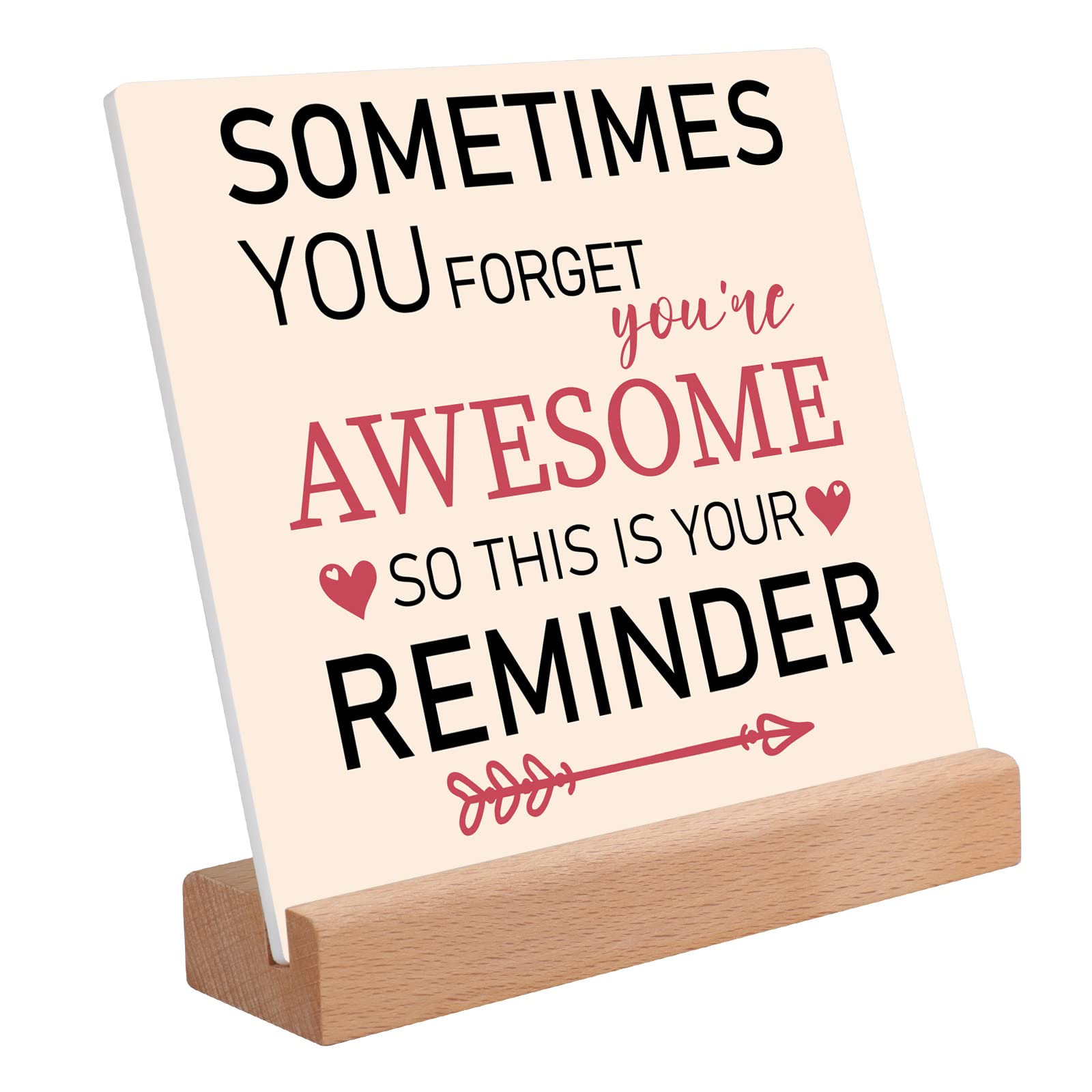 Funnli Gifts for Women, Sometimes You Forget You're Awesome So This Is Your Reminder Acrylic Plaque, Inspirational Gifts for Her Best Friend Coworker Daughter Mum Bestie Sister on Birthday Christmas