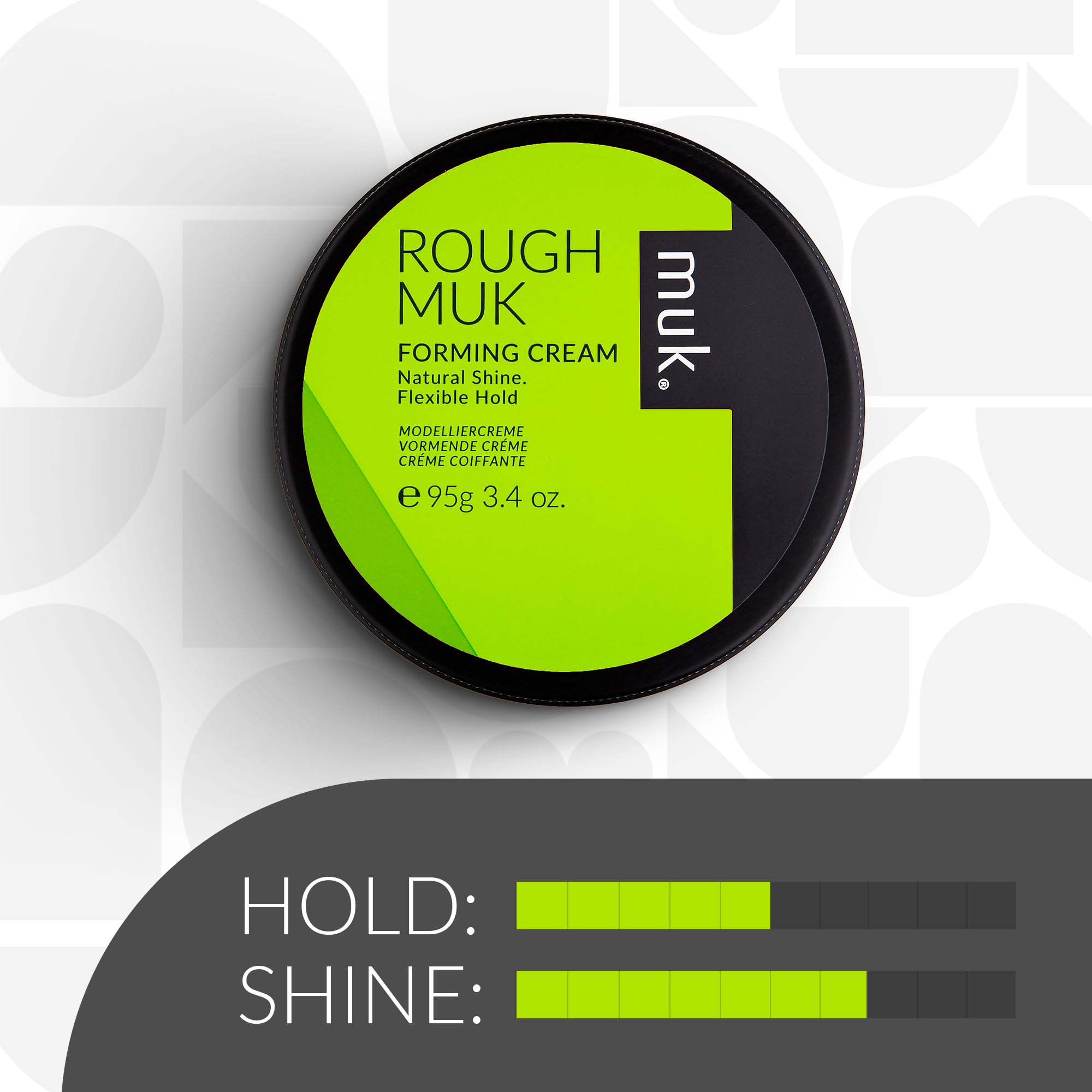 MUK Haircare Rough Flexible Hold Forming Cream Natural Sheen, 3.4 oz