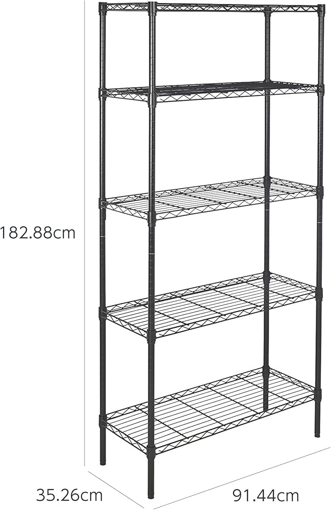 Amazon｜Amazonベーシック 5段スチールラック 棚 メタルラック 耐荷重