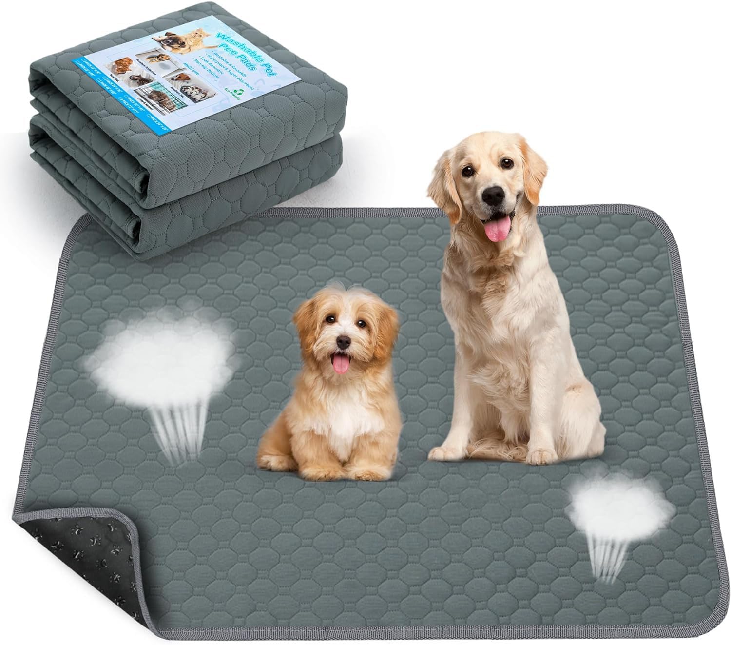 PetVogue Reusable Washable Pee Pads for Dogs (45x60) cm 2 Pack, Absorbent Pet Puppy Dog Training Pads Non-Slip, Waterproof Whelping Potty Pads for Dogs Leak-Proof (B0DBVGFTK4) Amazon Price History, Amazon Price Tracker